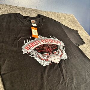Harley-Davidson Black Tee with Red and White Logo